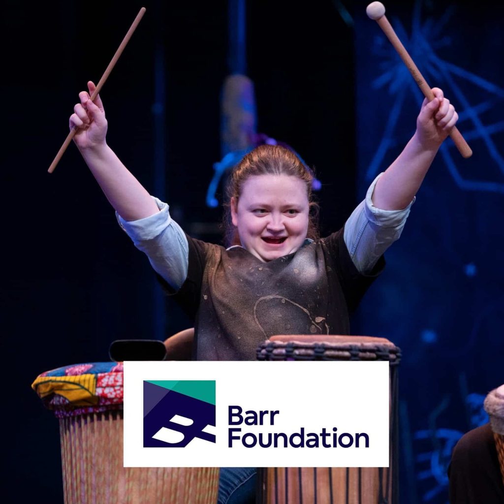 CATA artist Kambree Wilbanks performs with the CATA Beat drummers at CATA's Annual Performance (photo by Christina Lane)