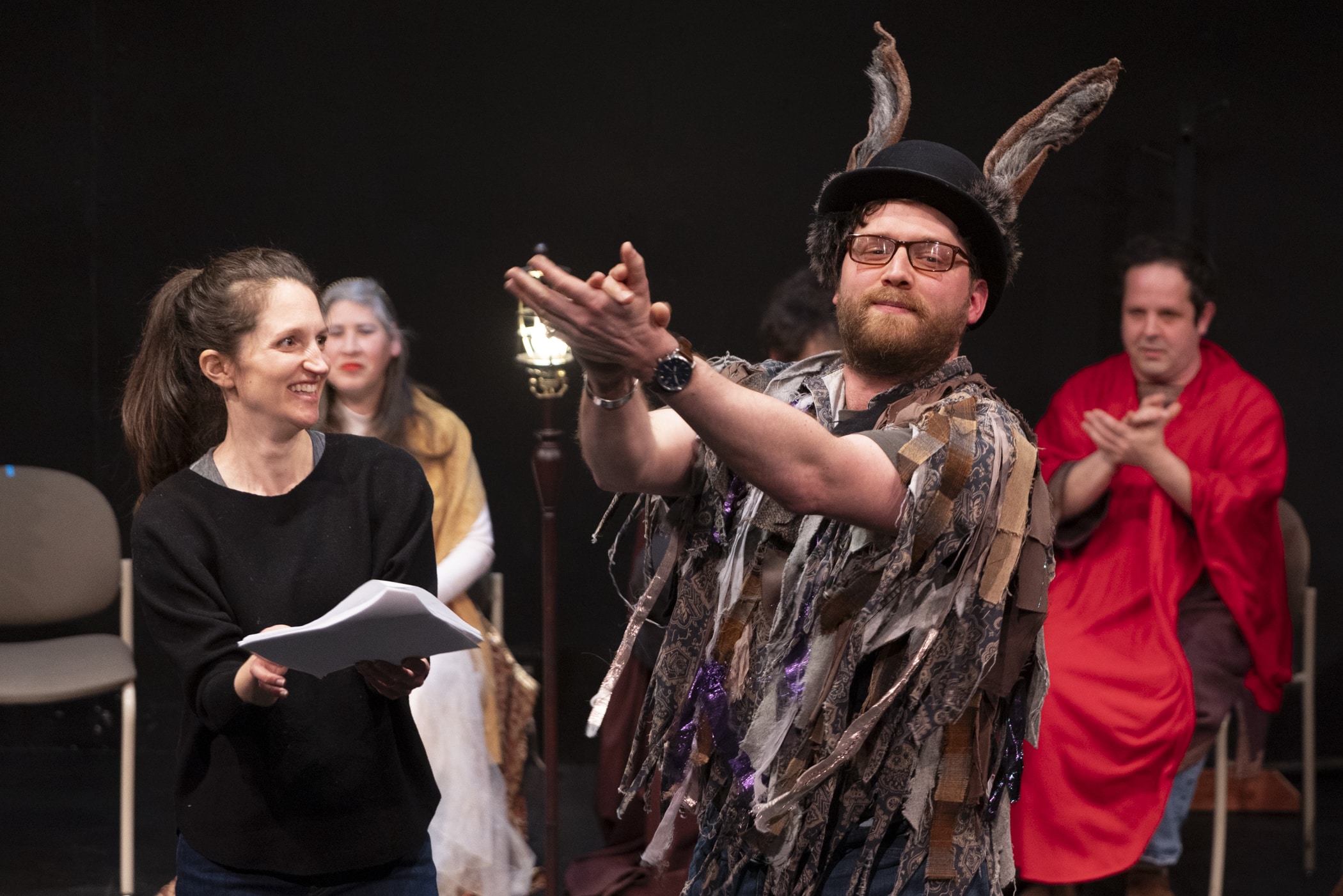 Randy's Puck claps with glee.