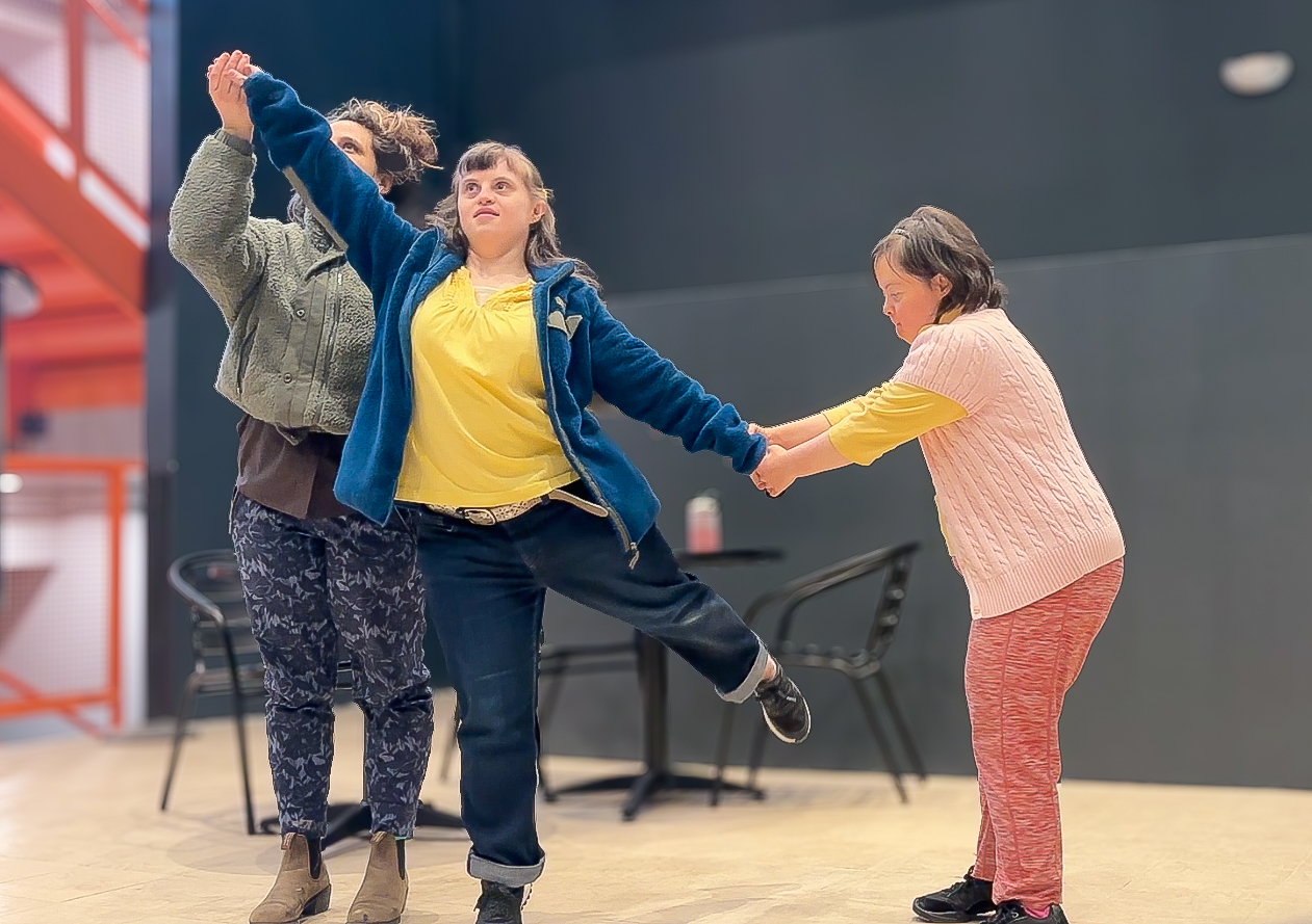 Katherine and Sandra choreograph a duet with the CATA Groove Collective