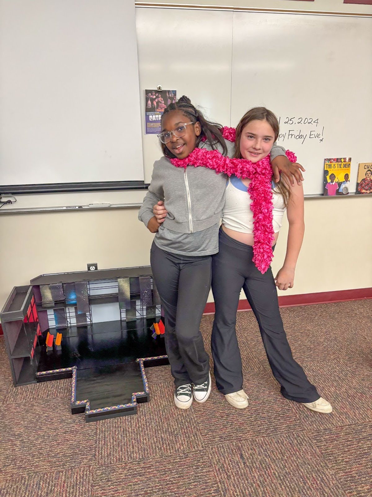 Students at Du Bois Middle School learn from CATA artists and explore props from the Annual Performance