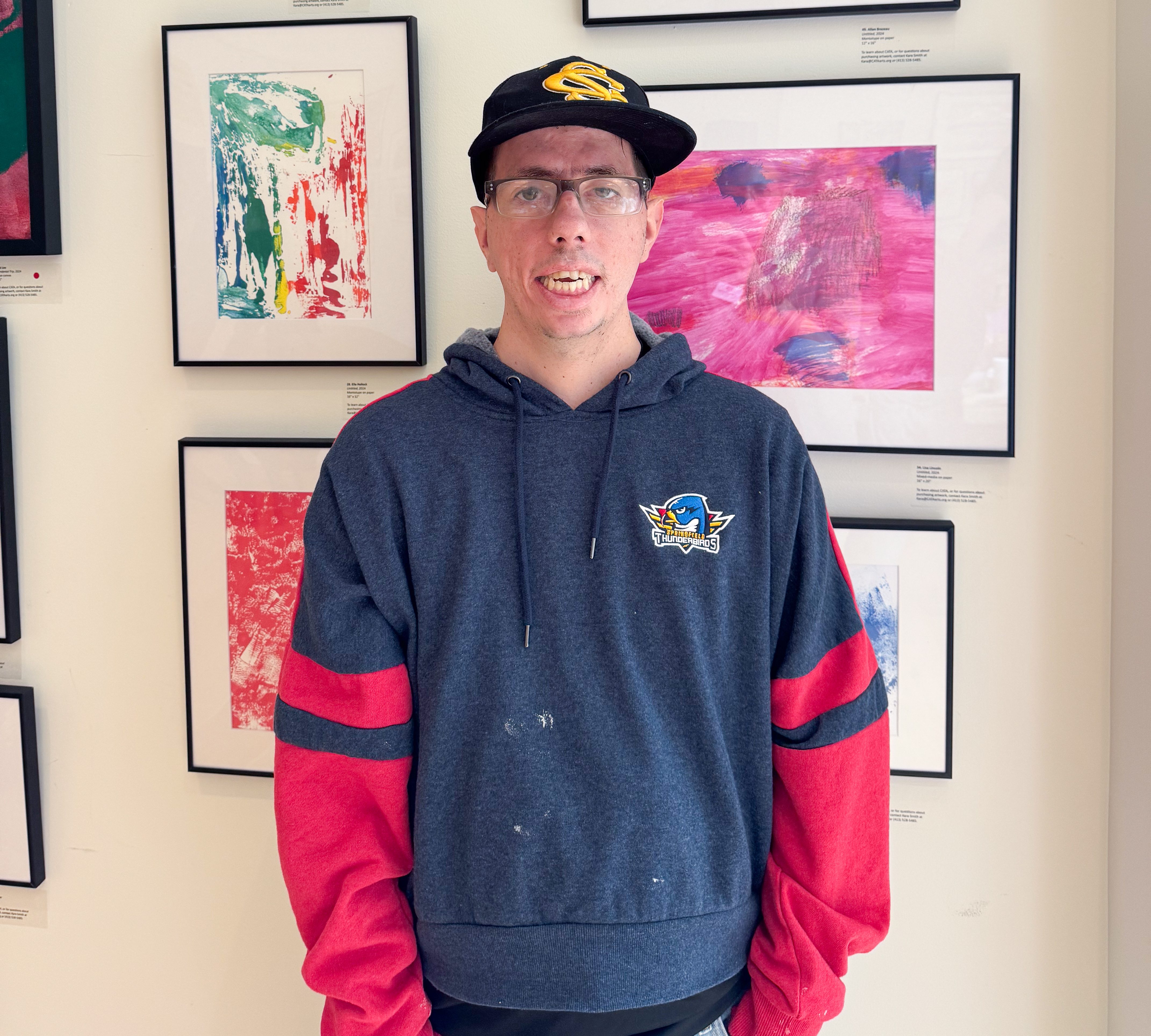 Allen (UCP of Western Massachusetts) with his painting at the Clark Art Institute last year.