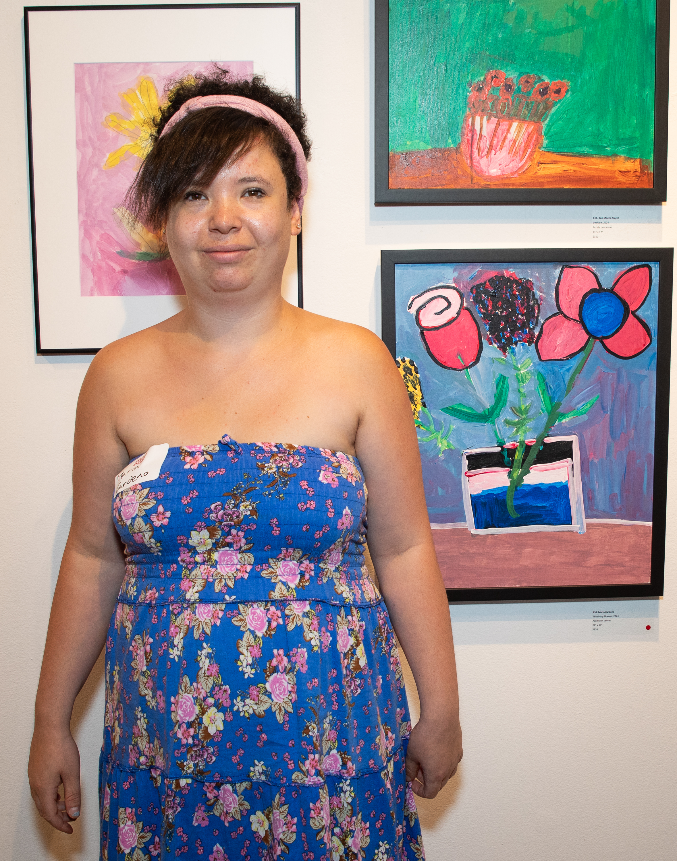 Maria (BCArc Transitions) with her painting at the
Lichtenstein Center for the Arts last year.
