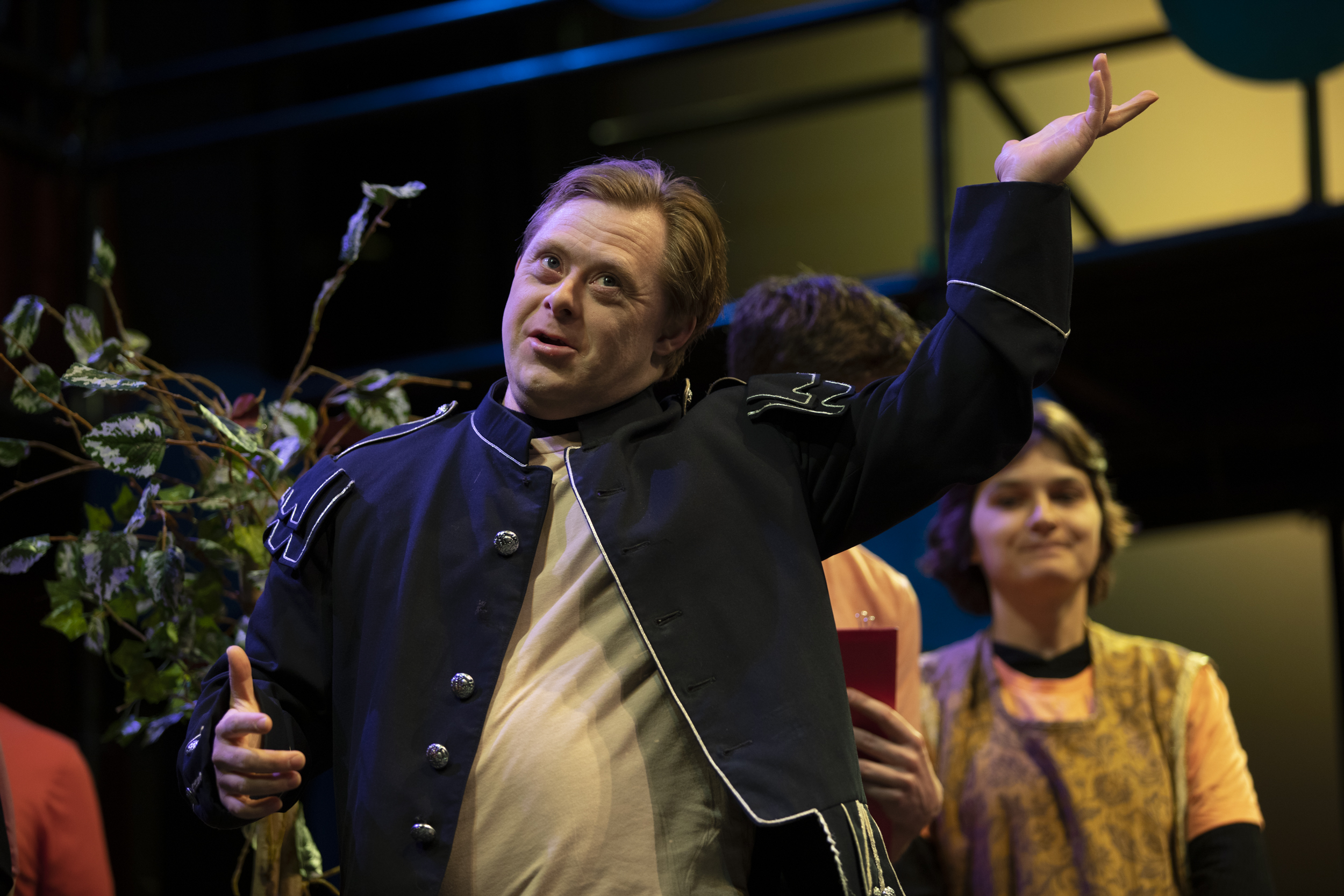 CATA actor Dan performing in Shakespearean costume